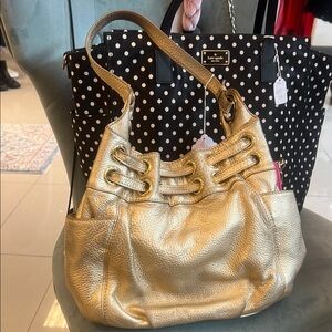 Gold Leather Handbag Michael kors